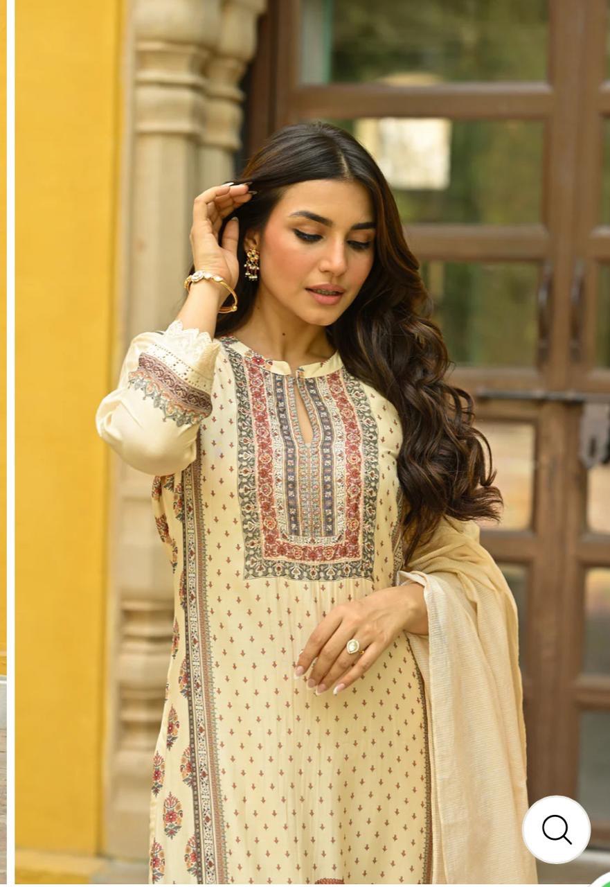 Hema Malini Premium 3-Piece Kurti Set | Hand Jari & Mirror Work | Exclusive Launch